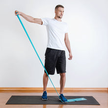 Load image into Gallery viewer, The industry standard in rehabilitation aid and physiotherapy, Coresteady Resistance Therapy bands provide safe and effective workouts that allow you to be in total control of every movement. Male exercising shoulder raise.
