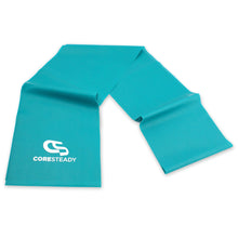Load image into Gallery viewer, The industry standard in rehabilitation aid and physiotherapy, Coresteady Resistance Therapy bands provide safe and effective workouts that allow you to be in total control of every movement. Medium Turquoise Band.
