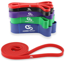 Load image into Gallery viewer, Coresteady red resistance band, ideal for pull ups, crossfit training, calisthenics, stretching, mobility exercises and home fitness workouts
