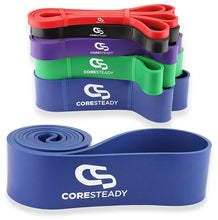 Load image into Gallery viewer, Coresteady blue resistance band, ideal for pull ups, crossfit training, calisthenics, stretching, mobility exercises and home fitness workouts
